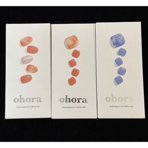 Lot Of 3 Ohora Nail Semi Cured Gel Wrap Open Box Mani Hands Pedi Orange Blue